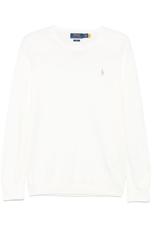 Maglione in cotone bianco RALPH LAUREN | 710890558506WHITE